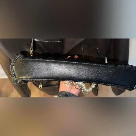 Cafe Noir Faux Leather Y2K Retro Pleated Crossbody/Clutch Handbag *Minor Flaws* - Picture 10 of 11